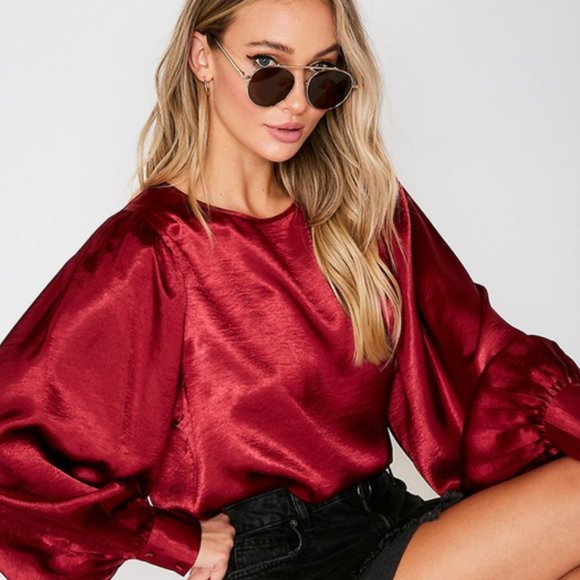 Vine Love Tops - Smooth Operator Satin Blouse